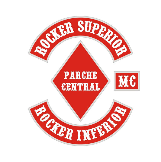 Parche completo para chaleco motero – Rocker superior + inferior + logo central + MC personalizado