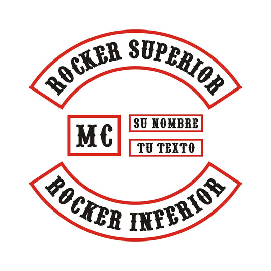 arches para Chaleco de Motero – Top Rocker + Bottom Rocker + MC + Parche de Nombre