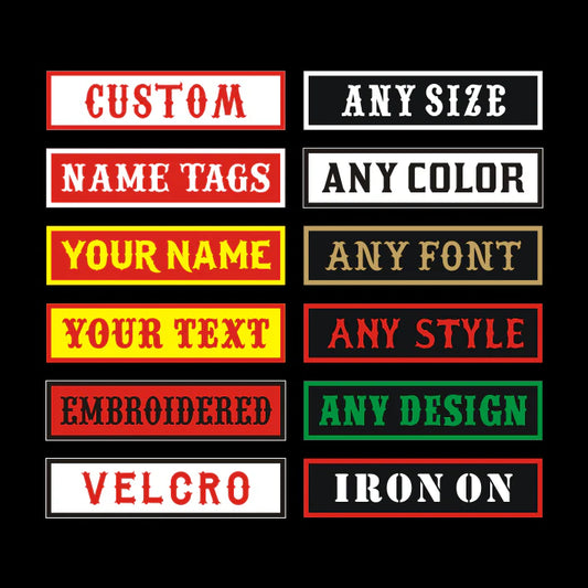 Parche bordado personalizado con nombre y cargo para moto club – 100% bordado