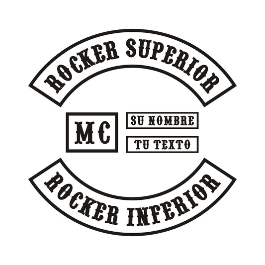 arches para Chaleco de Motero – Top Rocker + Bottom Rocker + MC + Parche de Nombre