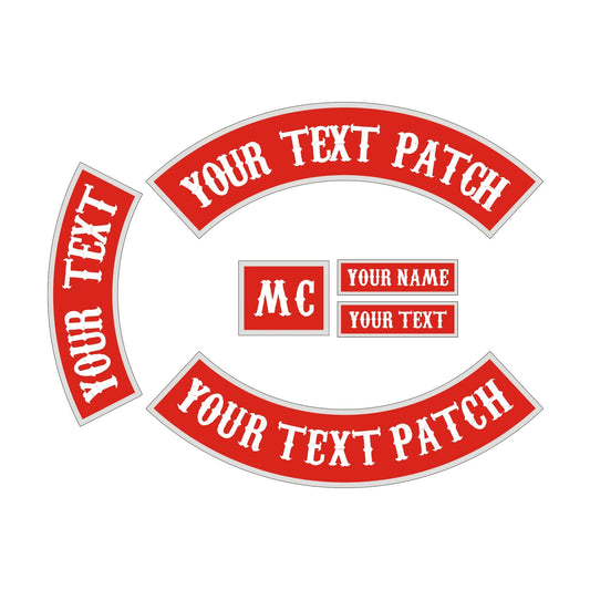 Parches Personalizados 100% Bordados para Club de Motos en España – Nombre + Cargo + Rockers Laterales