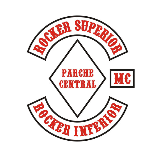 Conjunto de parches para chaleco MC – Parche bordado completo con nombre de club y ciudad