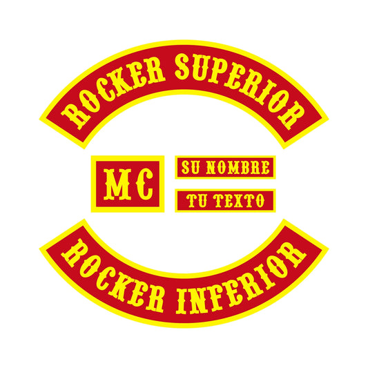 Parches Bordados Personalizados para Motoclub – Top Rocker + Bottom Rocker + MC + Nombre