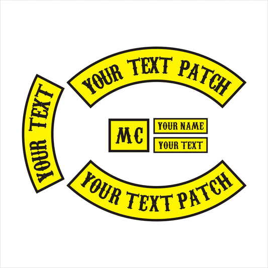 Kit Completo de Parches para Motoclub Español – Superior + Inferior + Nombre + Rango + Rockers Laterales
